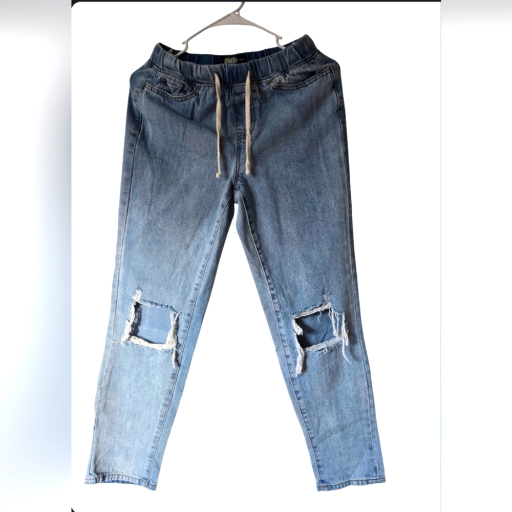 Rewash Los Angeles drawstring distress Jean